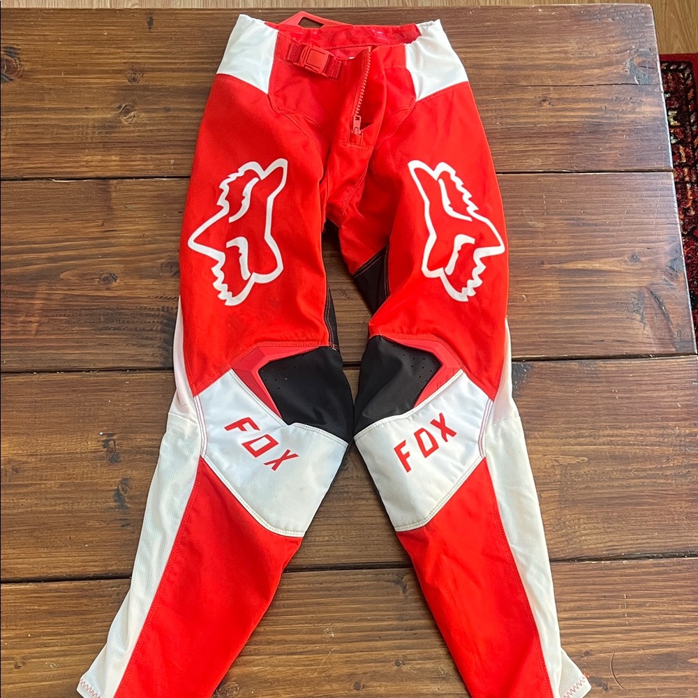 Fox Red and White Motocross Pants